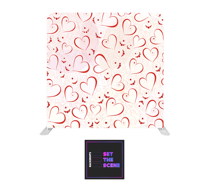 Red Hearts Pillowcase Backdrop Cover