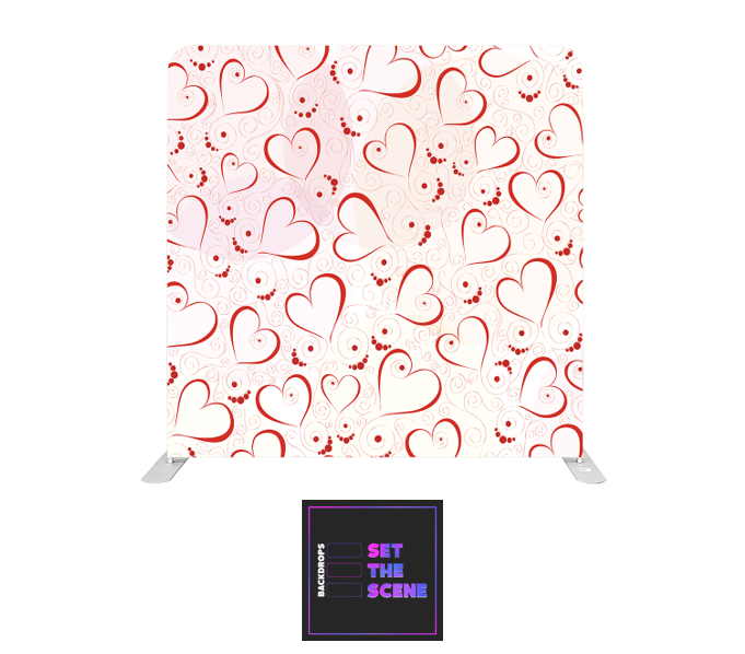 Red Hearts Pillowcase Backdrop Cover