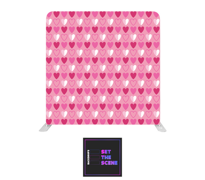 Pink Hearts Pillowcase Backdrop Cover