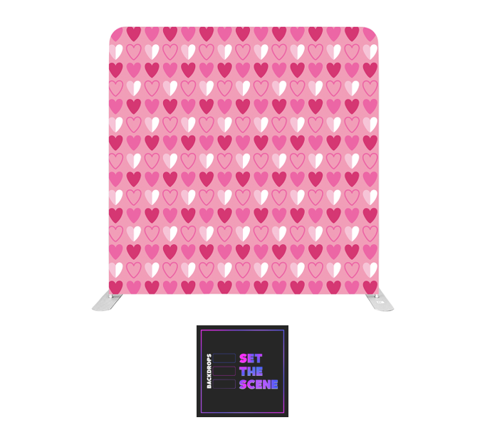 Pink Hearts Pillowcase Backdrop Cover