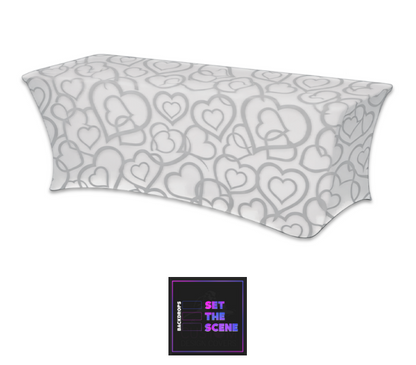 Wedding Hearts Lycra Table Cover